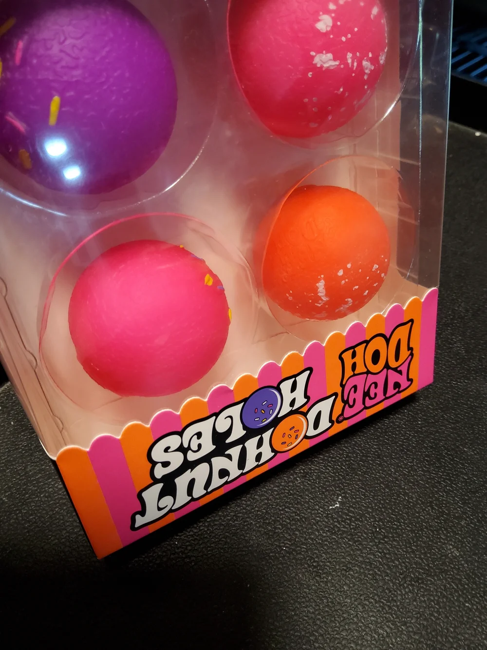 Needoh Dohnut Holes Squishy Set - Pink Orange Purple